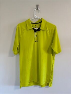Oakley Men’s Neon Lime Performance Polo Shirt Size M